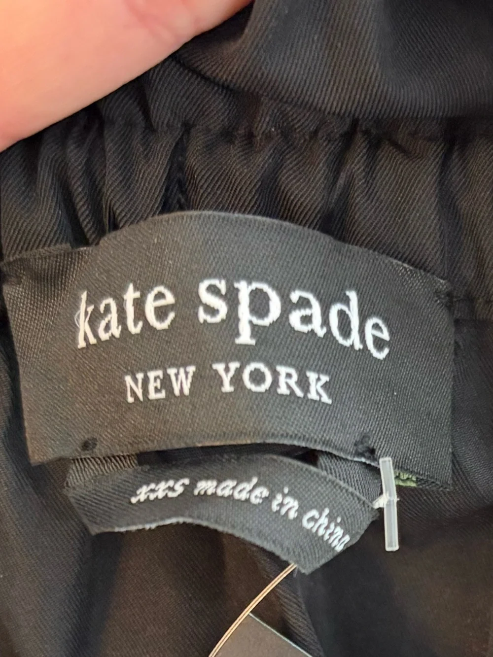 Kate Spade Off Shoulder Taffeta Jumpsuit Black Tie Waist Cropped sz XXS  NWT